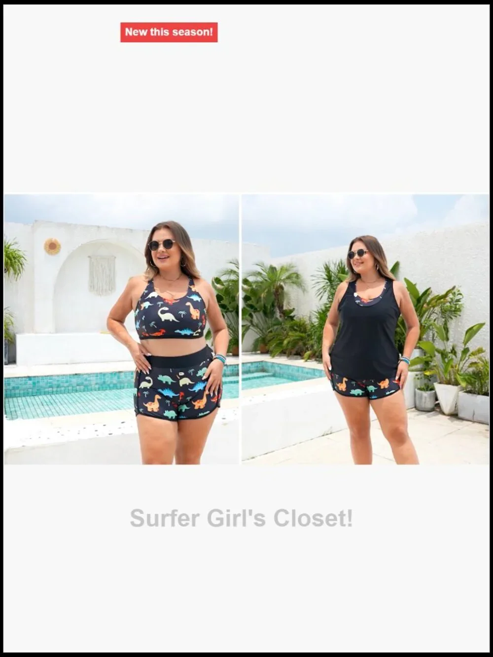 Plus Size 3 Piece Tankini Swimsuits Athletic Bathing Suits with Shorts